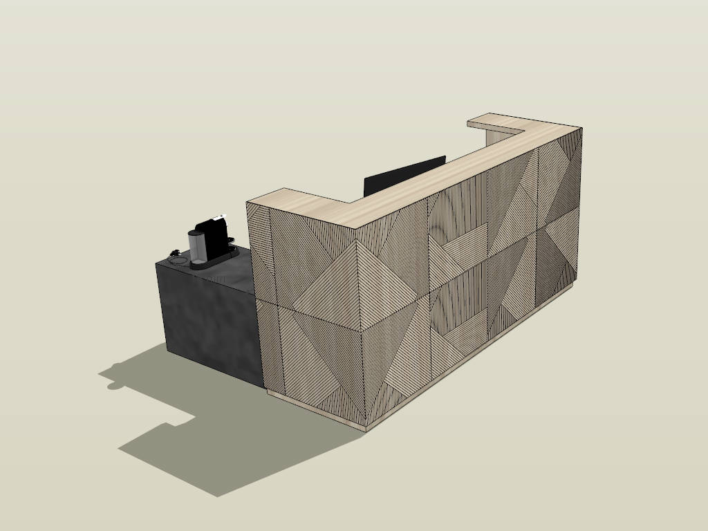 Reception Desk with Storage sketchup model preview - SketchupBox