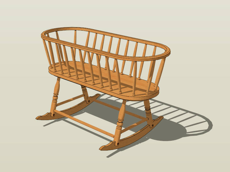 Baby Rocking Cradle sketchup model preview - SketchupBox