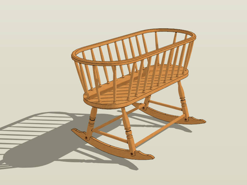 Baby Rocking Cradle sketchup model preview - SketchupBox