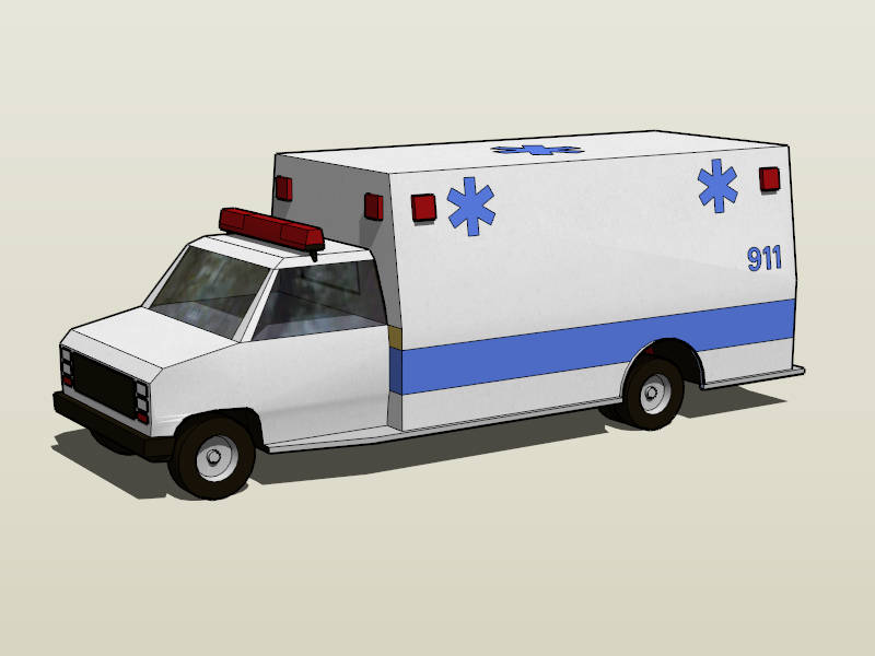 Ambulance Van sketchup model preview - SketchupBox