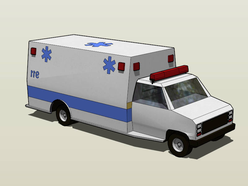 Ambulance Van sketchup model preview - SketchupBox
