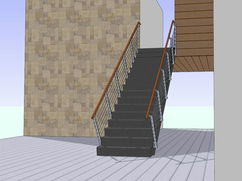 Outside Stair Design sketchup model preview - SketchupBox