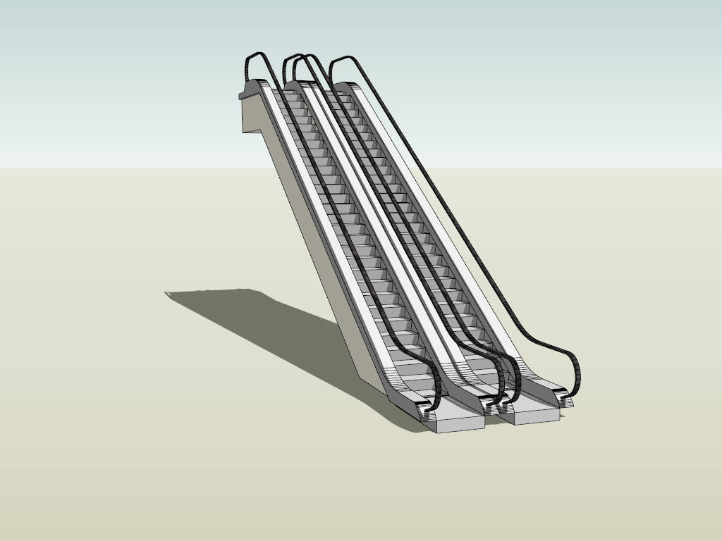 Commercial Escalator sketchup model preview - SketchupBox