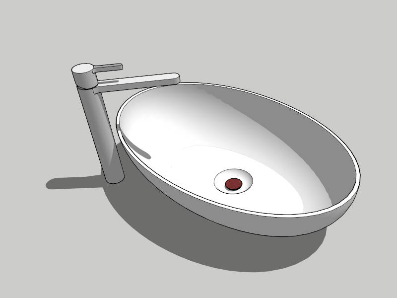 Oval Countertop Basin sketchup model preview - SketchupBox