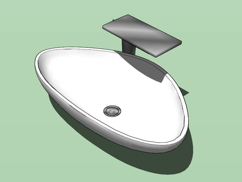 Triangle Counter Top Basin sketchup model preview - SketchupBox