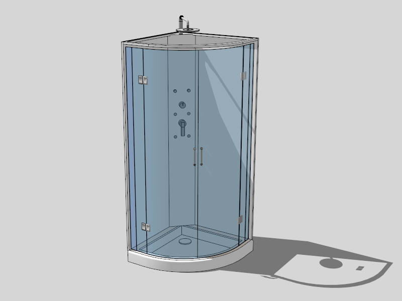 One Piece Corner Shower Unit sketchup model preview - SketchupBox