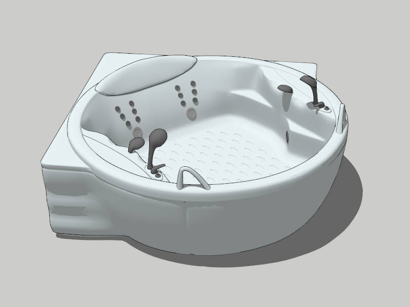 Corner Whirlpool Tub sketchup model preview - SketchupBox