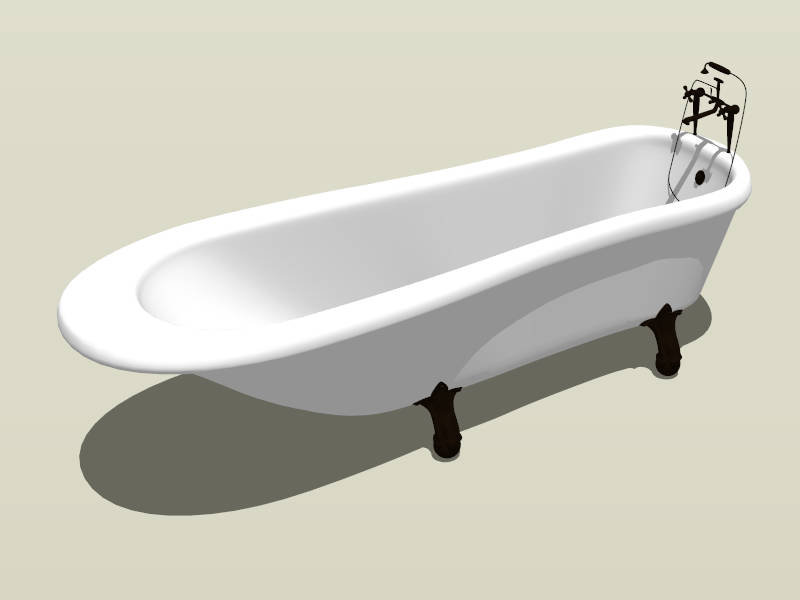 Free Standing Clawfoot Tub sketchup model preview - SketchupBox
