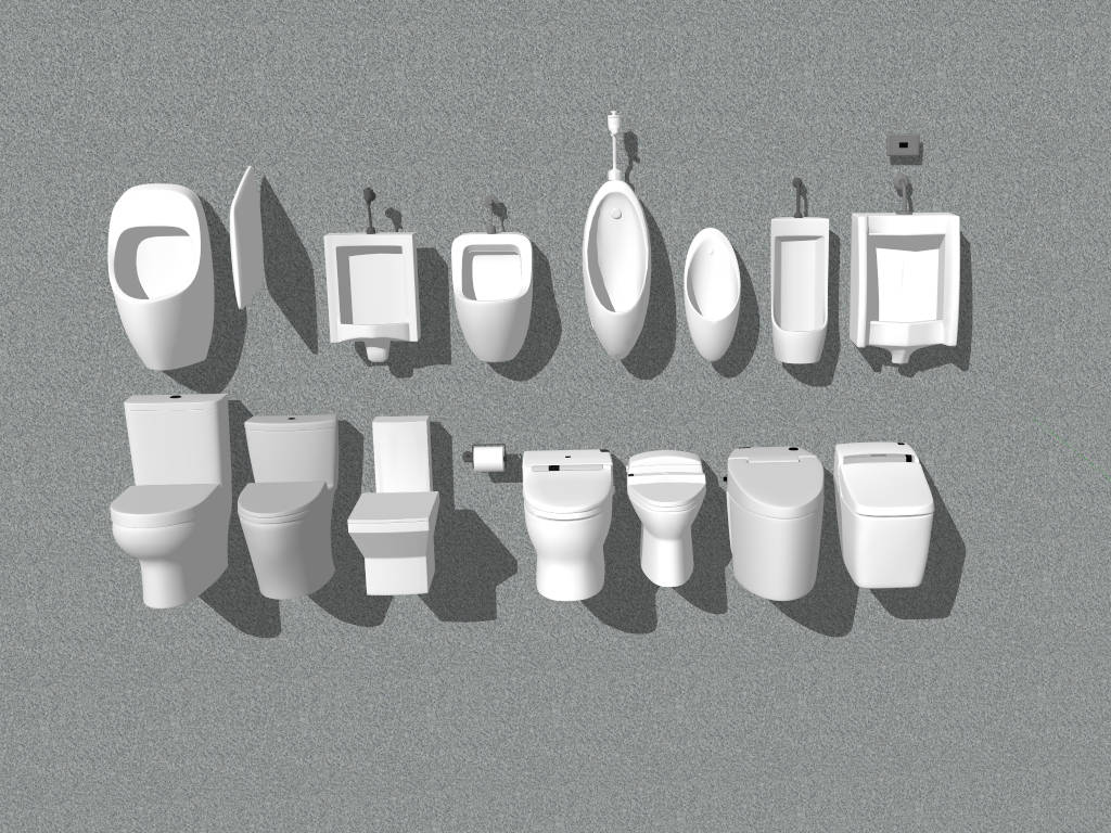 Toilets Bidets and Urinals sketchup model preview - SketchupBox