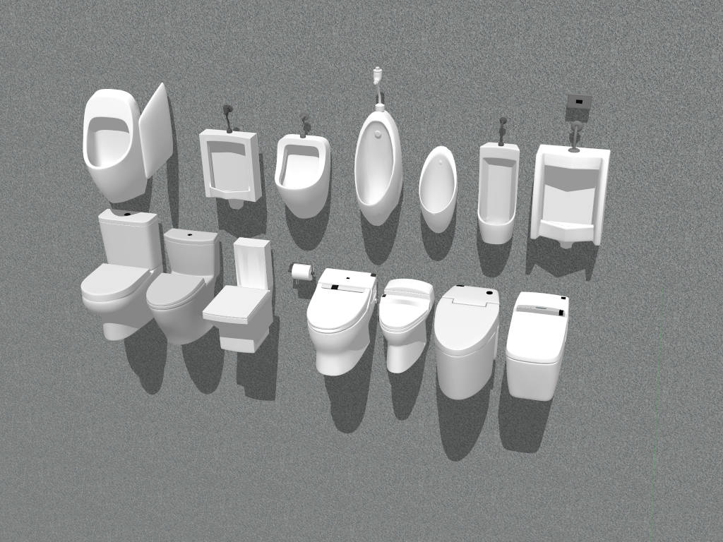 Toilets Bidets and Urinals sketchup model preview - SketchupBox