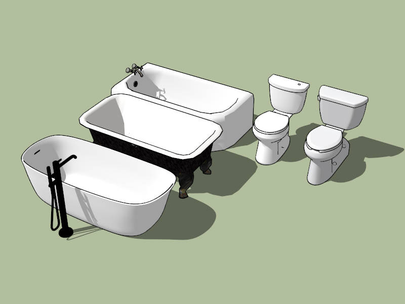 Tubs and Toilets Collection sketchup model preview - SketchupBox