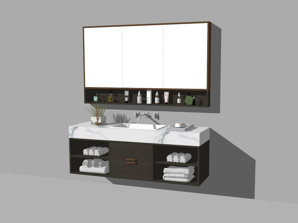 Floating Bathroom Vanity Design sketchup model preview - SketchupBox