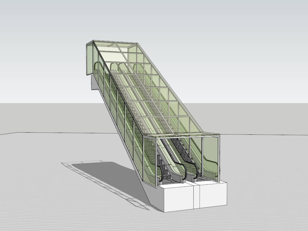 Outdoor Escalator with Cover sketchup model preview - SketchupBox