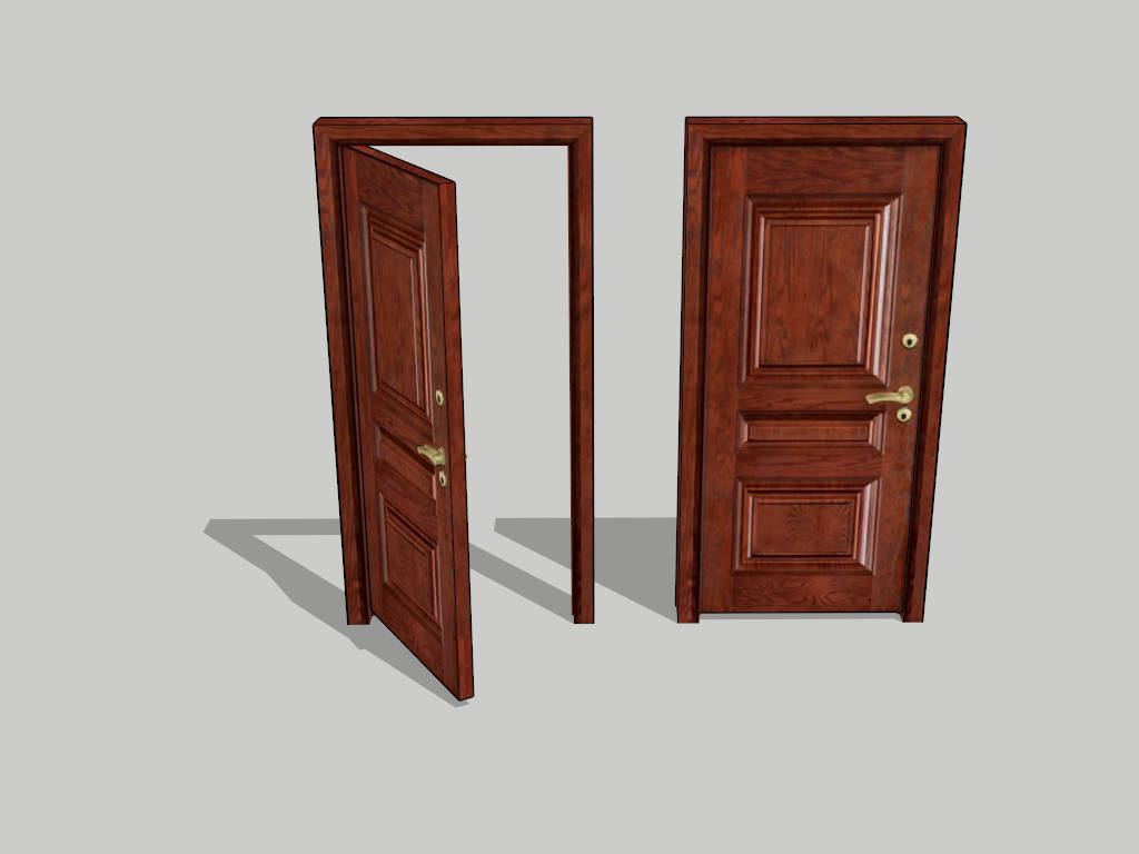 Wooden Office Door sketchup model preview - SketchupBox