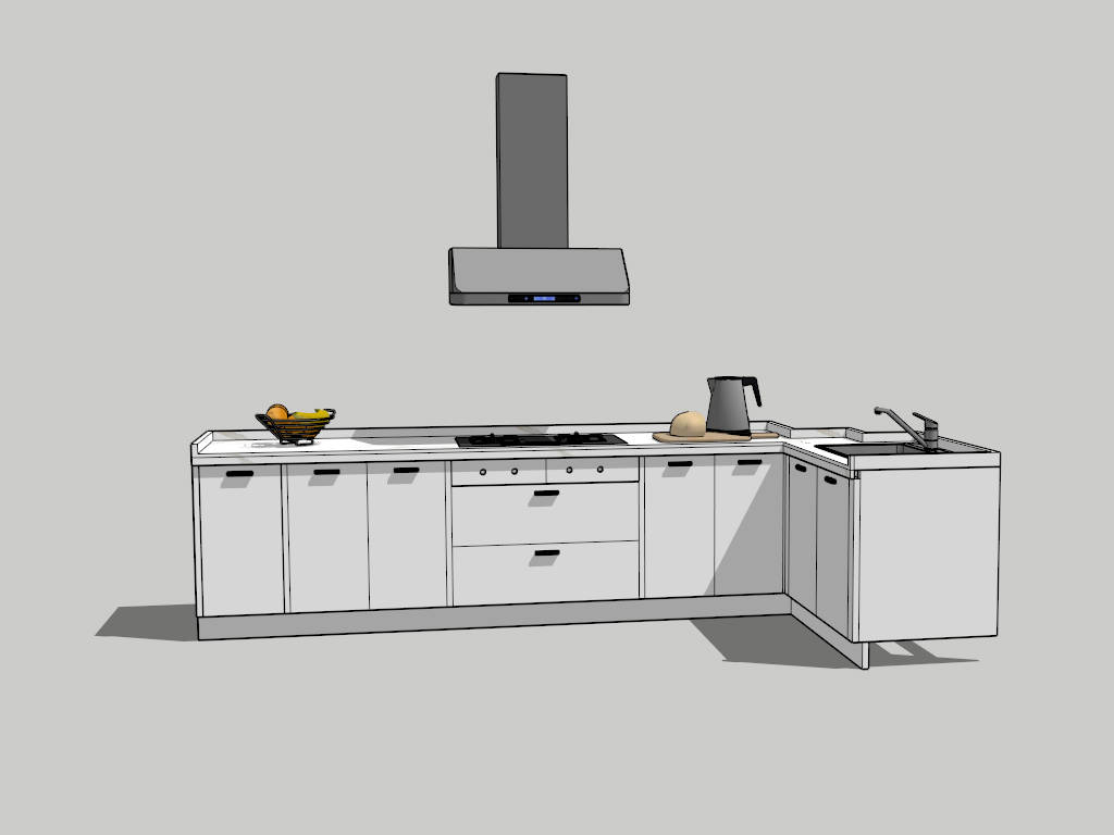 White  Kitchen Cabinets sketchup model preview - SketchupBox