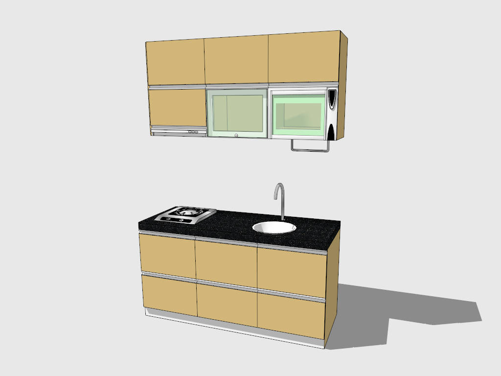 Small Apartment Kitchen Design sketchup model preview - SketchupBox