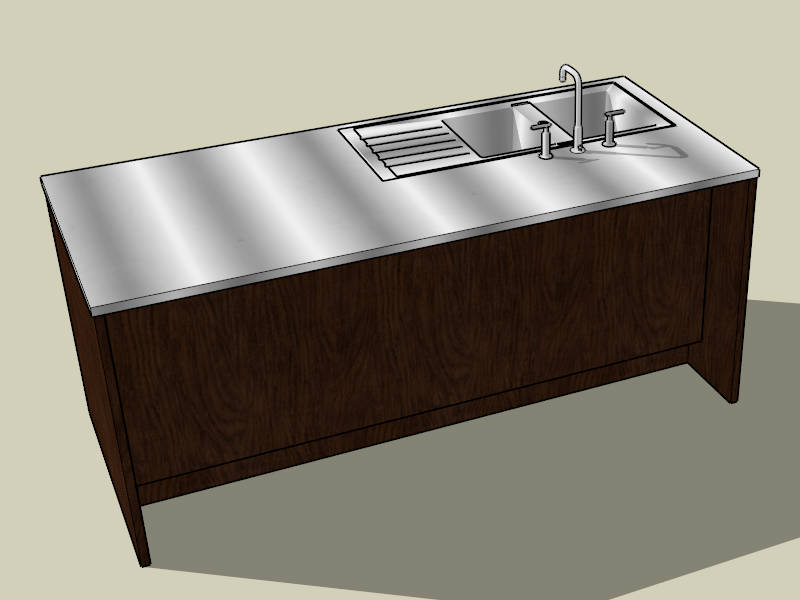 Rustic Kitchen Island sketchup model preview - SketchupBox