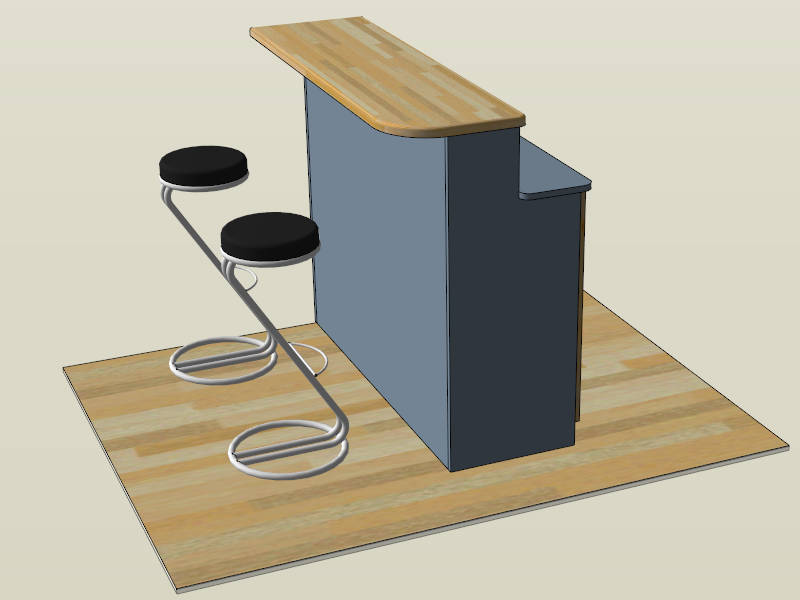 Small Breakfast Bar sketchup model preview - SketchupBox