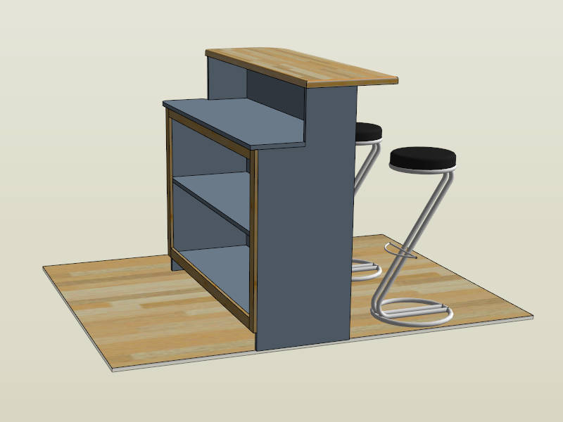 Small Breakfast Bar sketchup model preview - SketchupBox