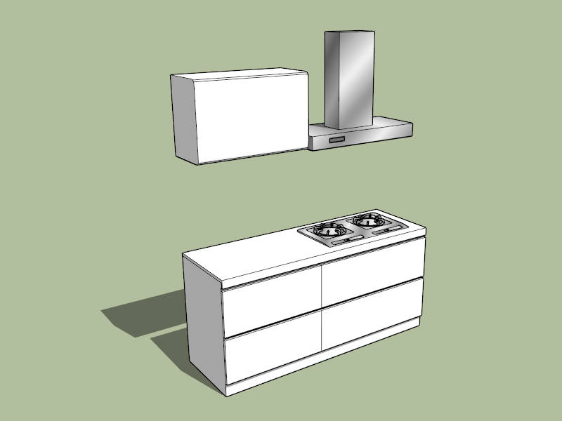 Tiny House Small Kitchen sketchup model preview - SketchupBox