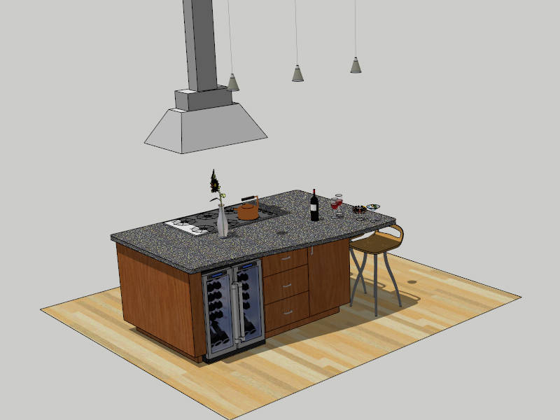 Kitchen Island Ideas sketchup model preview - SketchupBox