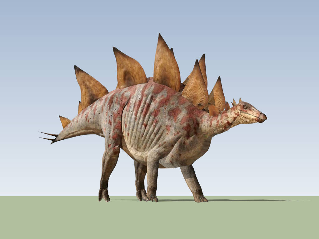 Jurassic Stegosaurus sketchup model preview - SketchupBox