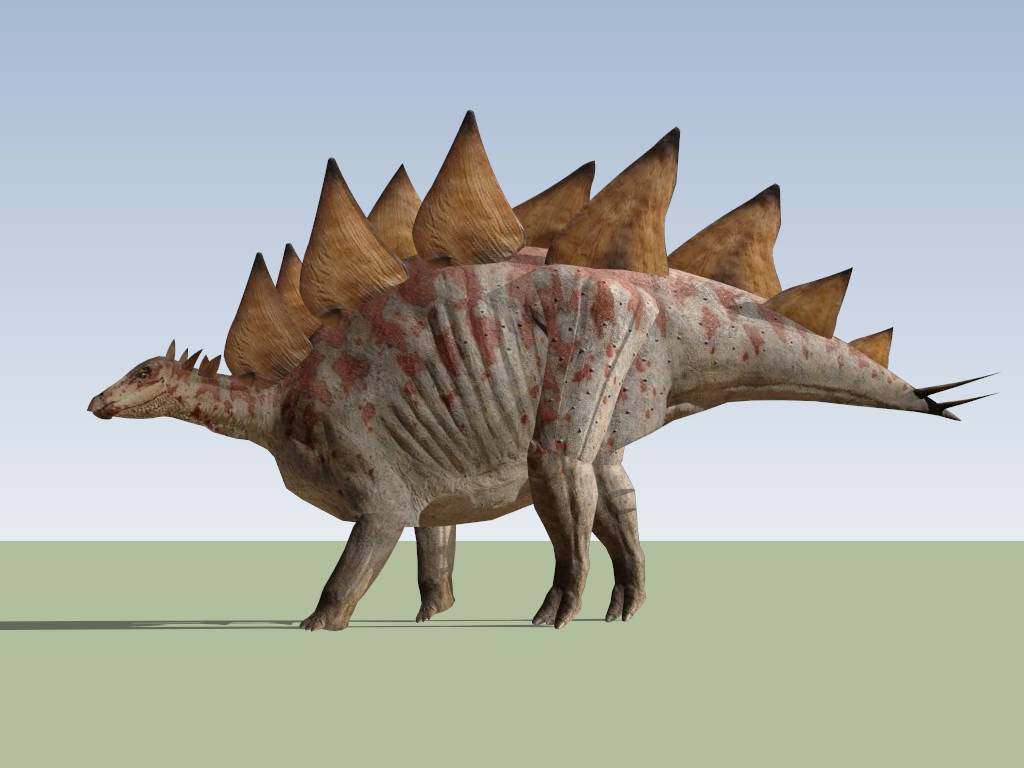 Jurassic Stegosaurus sketchup model preview - SketchupBox