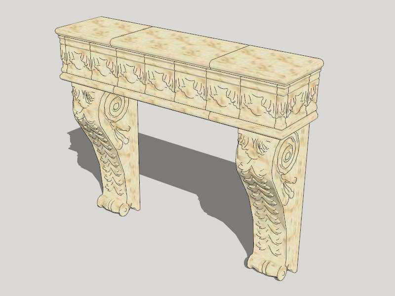 Marble Fireplace Mantel sketchup model preview - SketchupBox