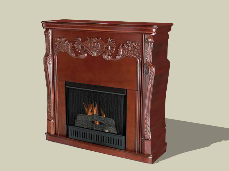 Antique Carved Wood Fireplace sketchup model preview - SketchupBox
