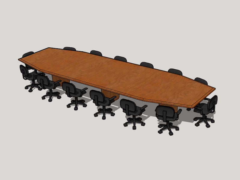 Conference Table and Chairs sketchup model preview - SketchupBox