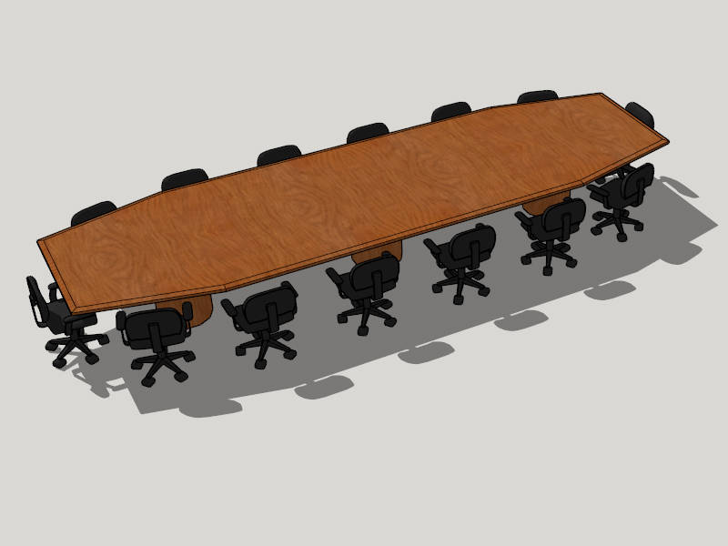Conference Table and Chairs sketchup model preview - SketchupBox