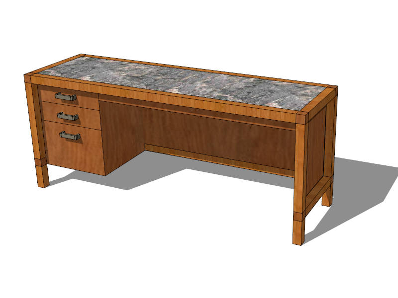 Marble Top Writing Desk sketchup model preview - SketchupBox