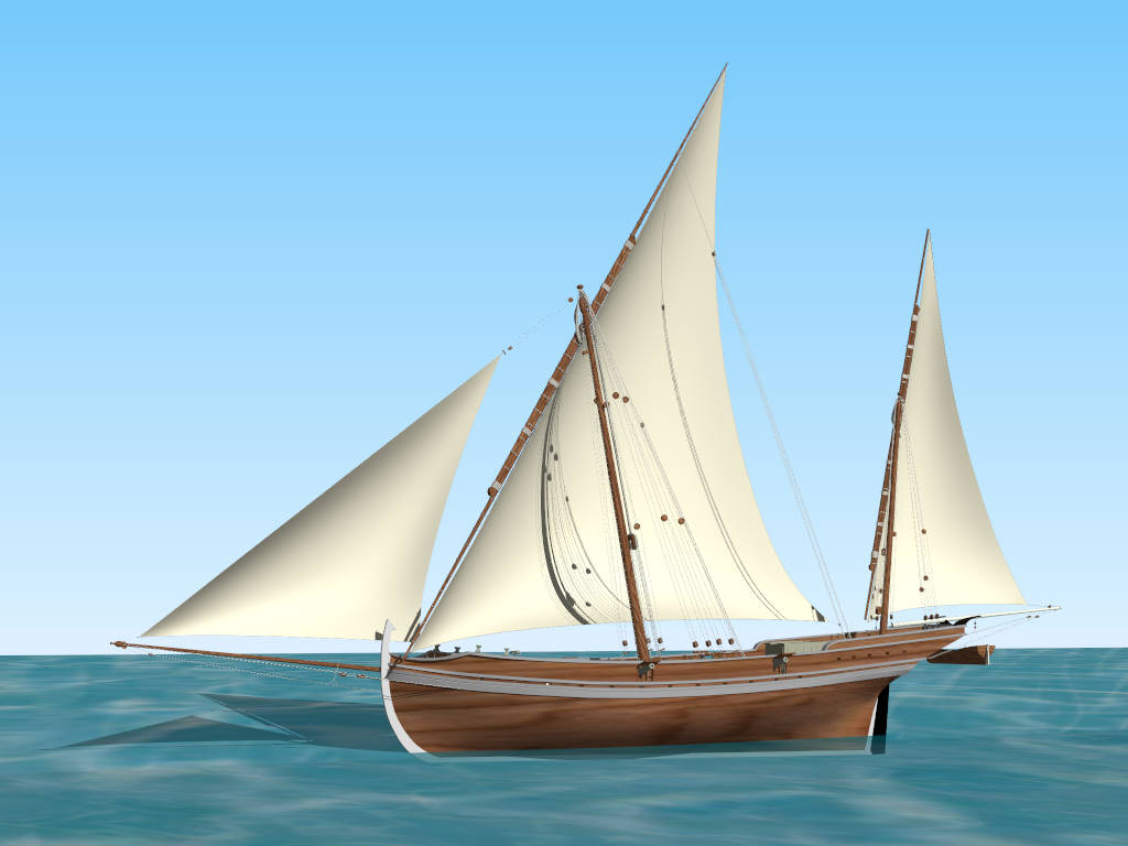 Sailboat on The Water sketchup model preview - SketchupBox