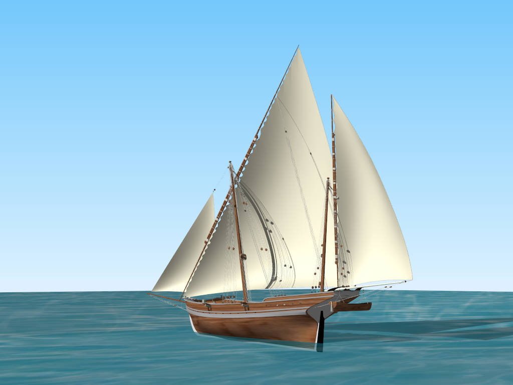 Sailboat on The Water sketchup model preview - SketchupBox