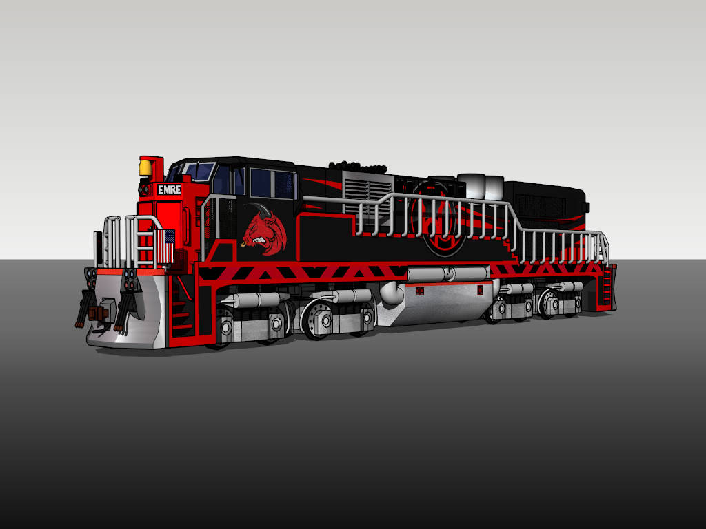 Cool Steam Locomotive sketchup model preview - SketchupBox