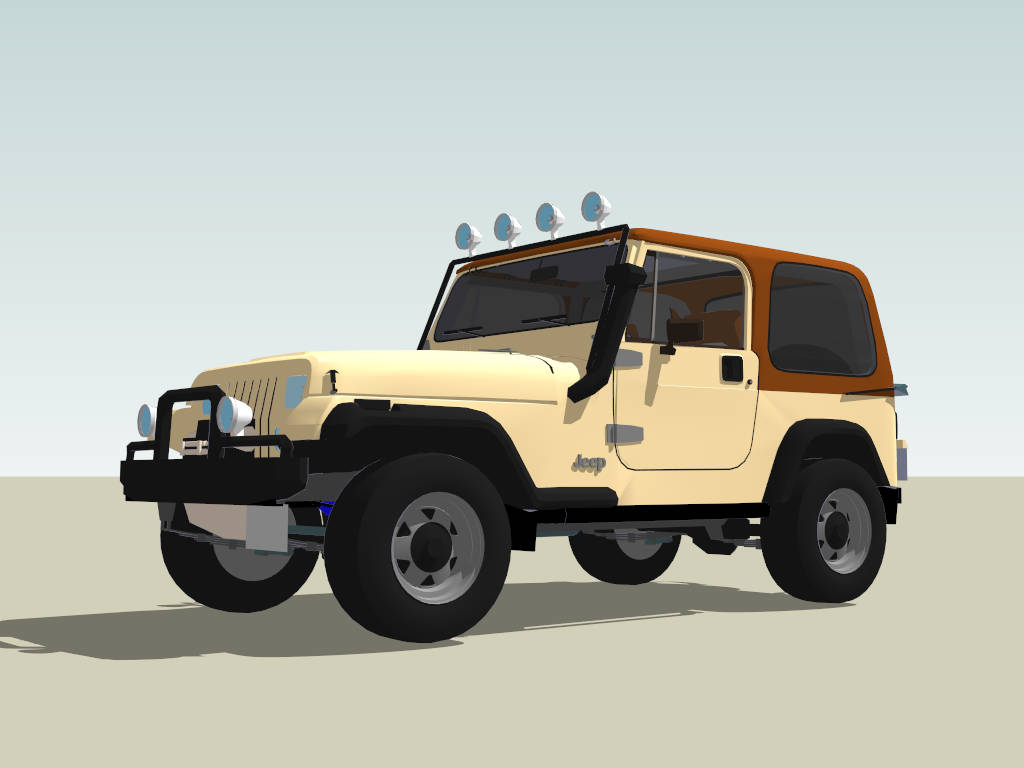 Jeep Wrangler sketchup model preview - SketchupBox