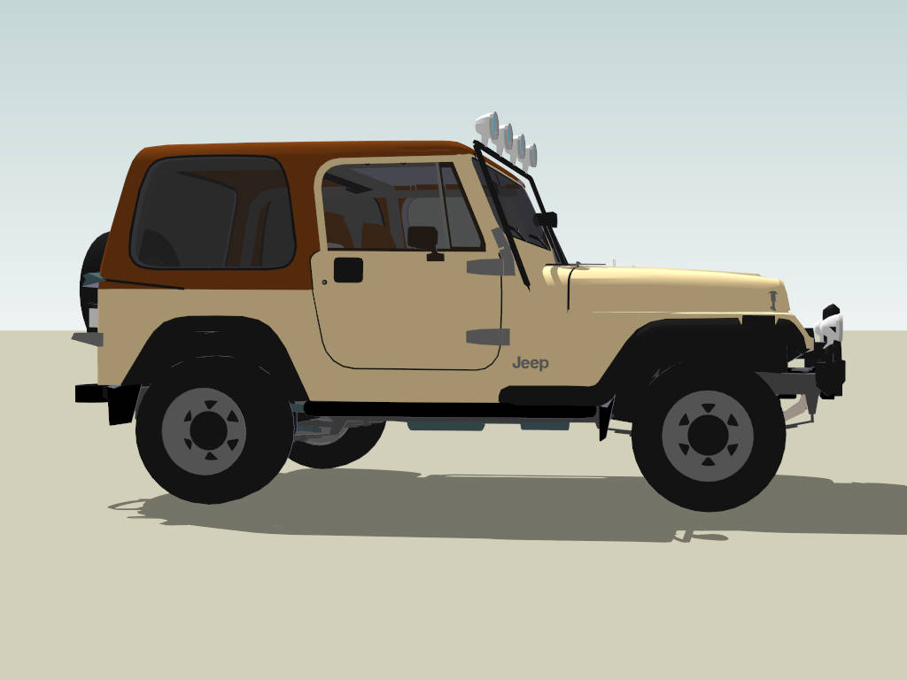 Jeep Wrangler sketchup model preview - SketchupBox