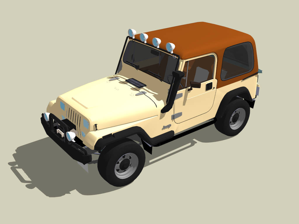 Jeep Wrangler sketchup model preview - SketchupBox