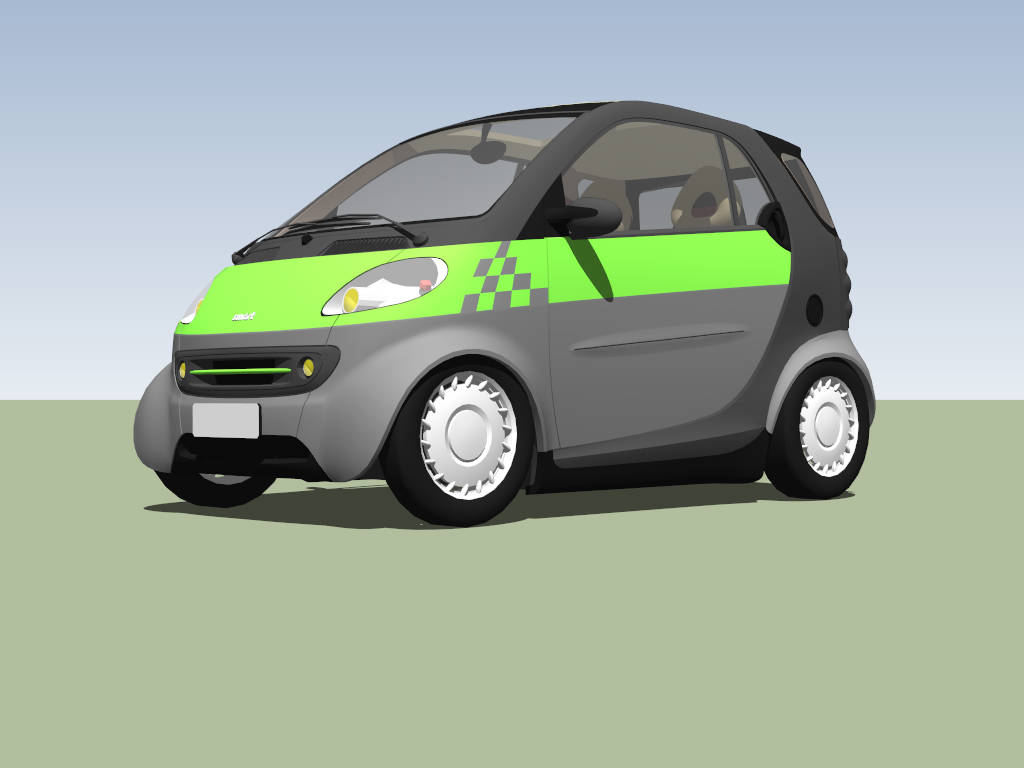 Tiny Smart Car sketchup model preview - SketchupBox