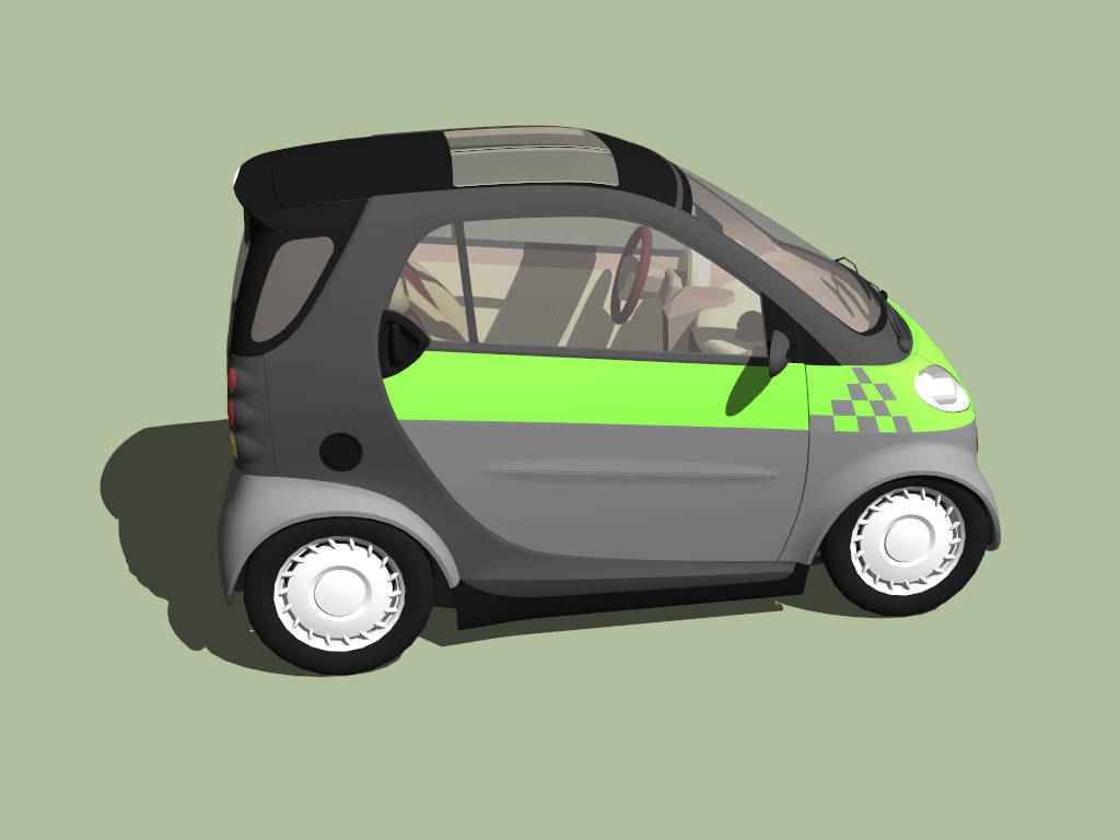 Tiny Smart Car sketchup model preview - SketchupBox