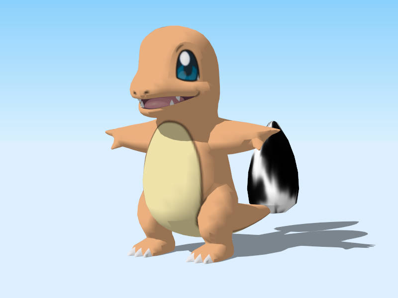 Pokemon Charmander sketchup model preview - SketchupBox