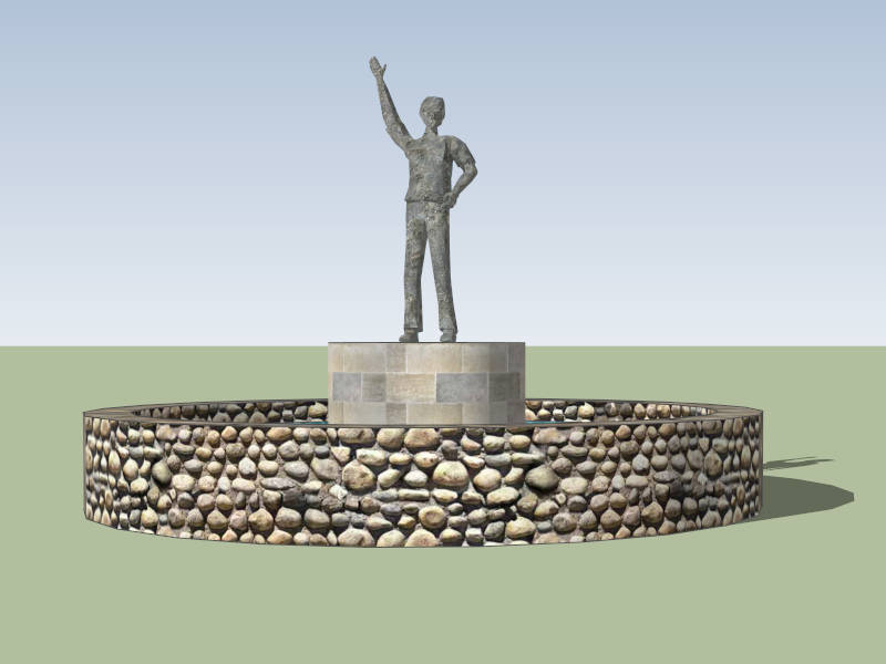 People Sculpture in the Pond sketchup model preview - SketchupBox