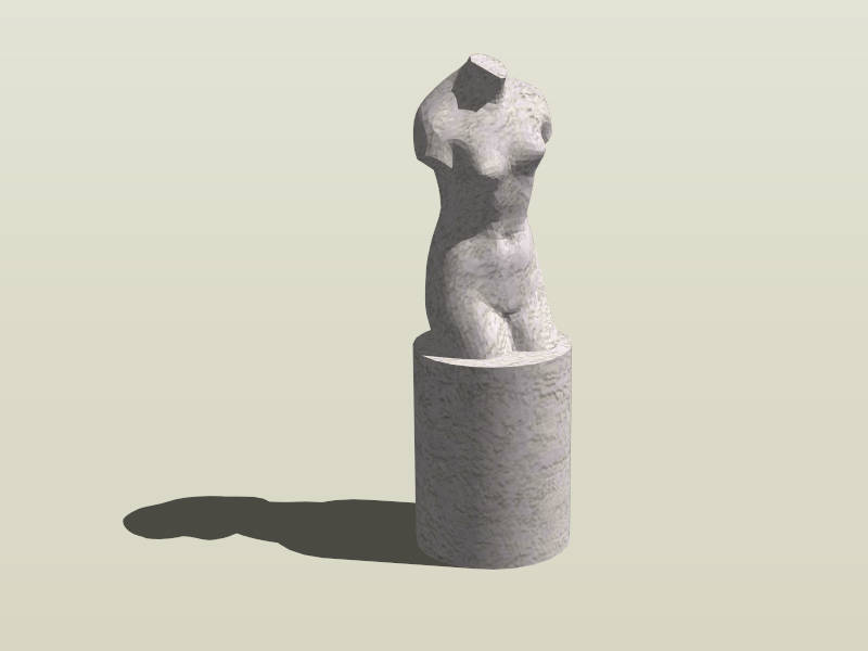 Carved Stone Female Torso Sculpture sketchup model preview - SketchupBox