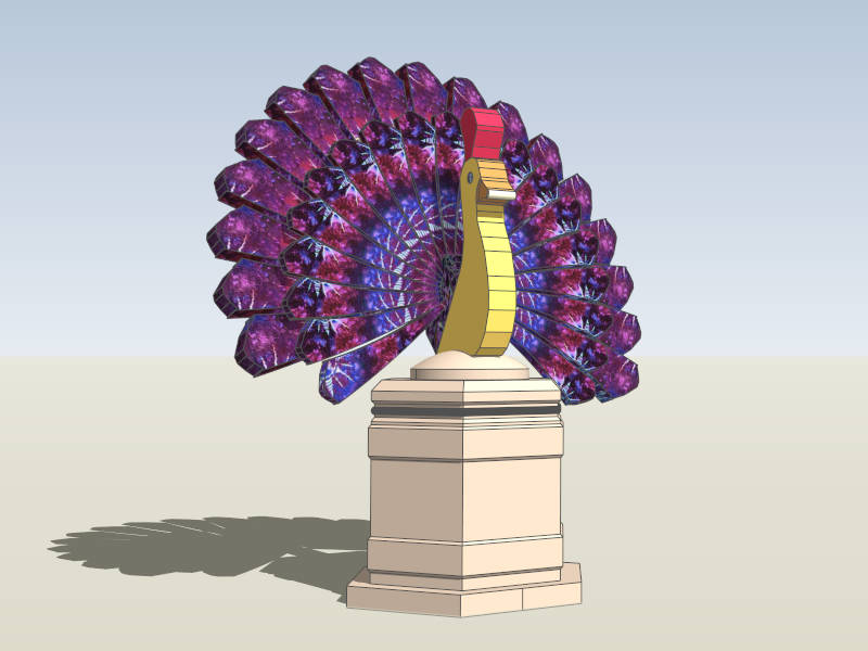 Peacock Garden Sculpture sketchup model preview - SketchupBox
