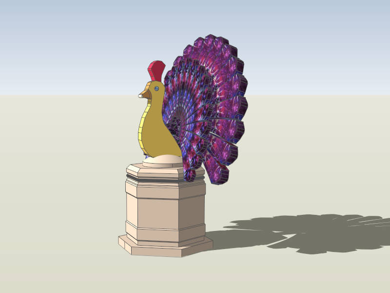 Peacock Garden Sculpture sketchup model preview - SketchupBox