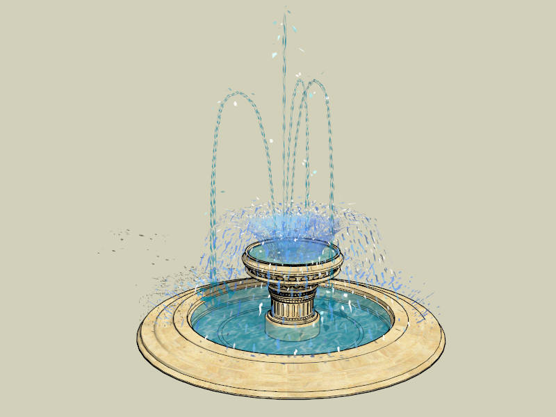 Marble Grand Water Fountain sketchup model preview - SketchupBox