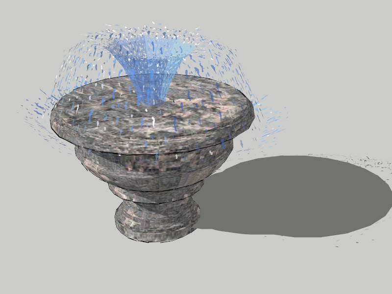 Rough Stone Bowl Fountain sketchup model preview - SketchupBox