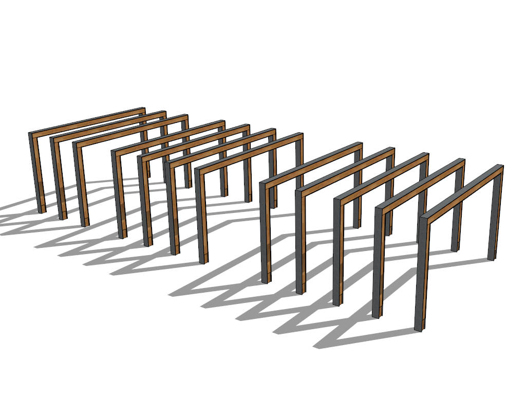 Wooden Pergola Walkway sketchup model preview - SketchupBox