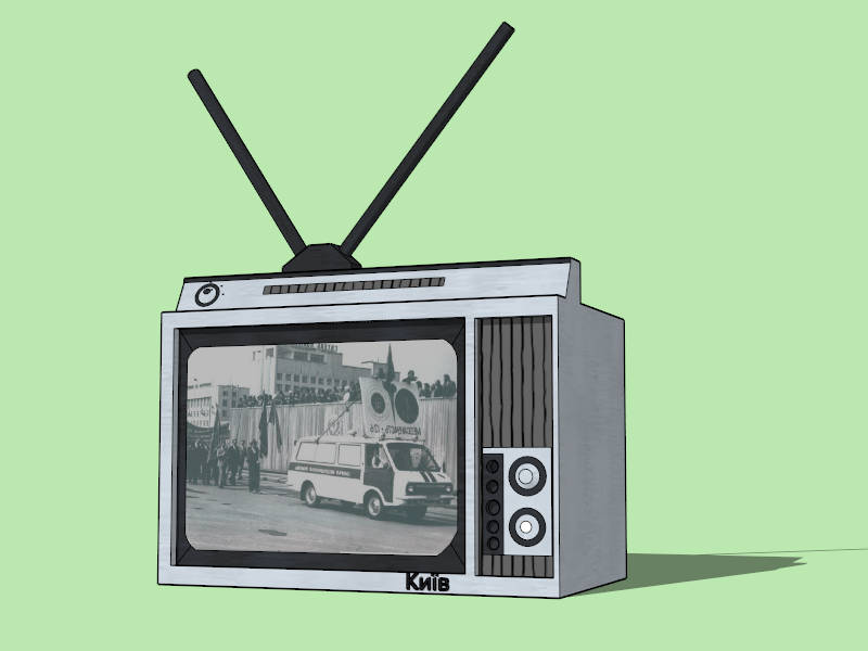 Vintage Television sketchup model preview - SketchupBox