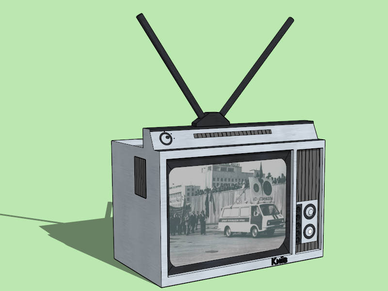 Vintage Television sketchup model preview - SketchupBox